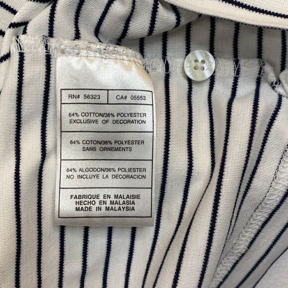 Nike Golf Shirt White and Black Stripe Dri-Fit Short Sleeve Collared 3 Button XL - Picture 7 of 8